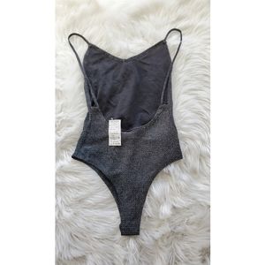 Silver Backless Body Suite